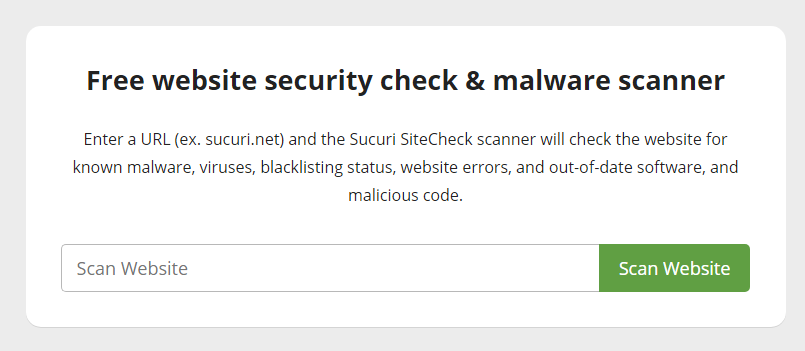 Sucuri Sitecheck Page