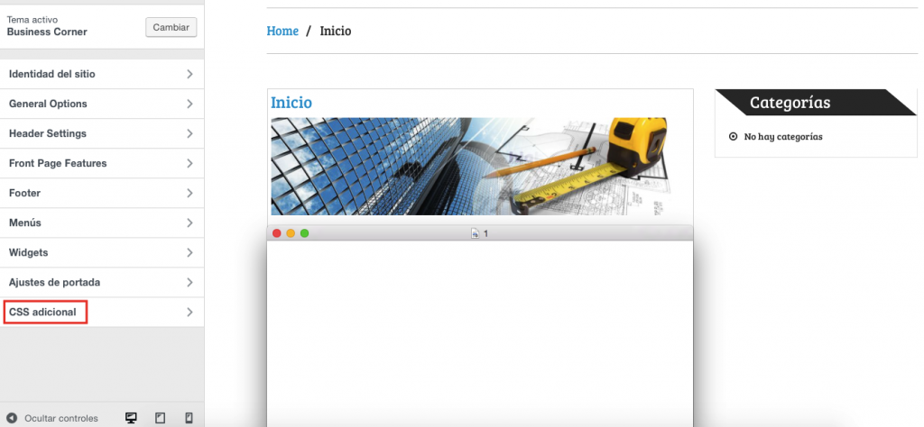 css adicional para personalizar plantilla en wordpress