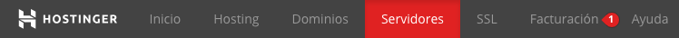 Sección de administración del servidor VPS en Hostinger