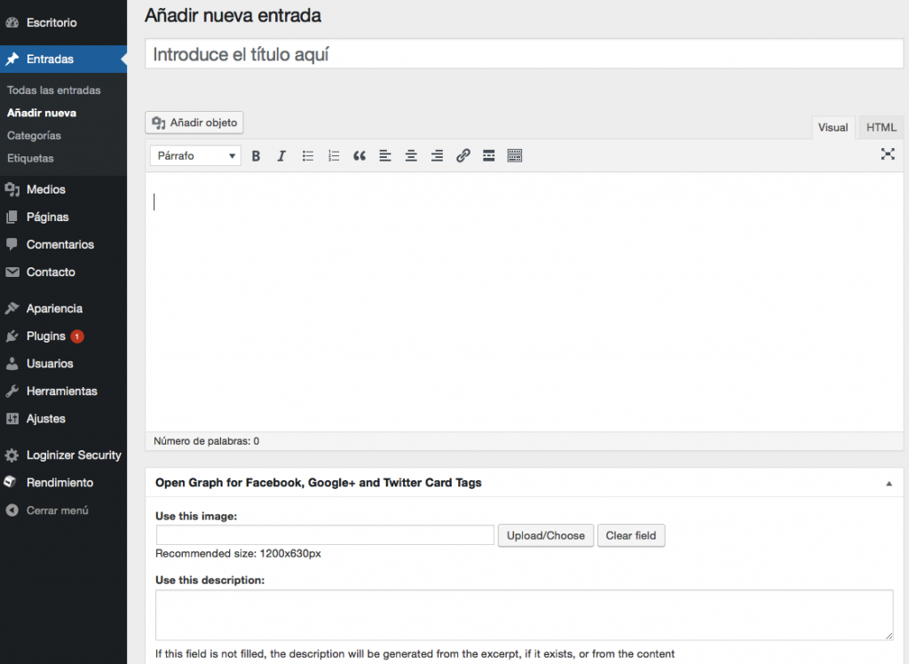 El widget Open Graphs