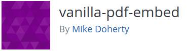 Plugin Vanilla PDF embed de WordPress 