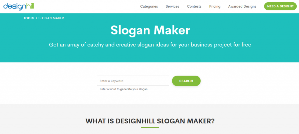 Design Hill crear Slogan