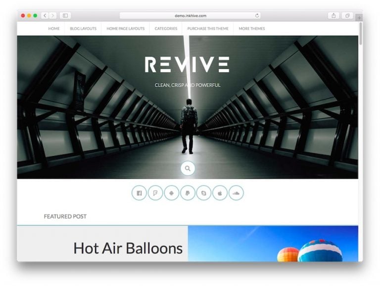Revive la demostración del tema de WordPress para blogs