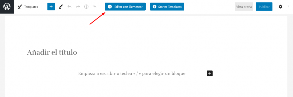 Editar con Elementor una página en WordPress