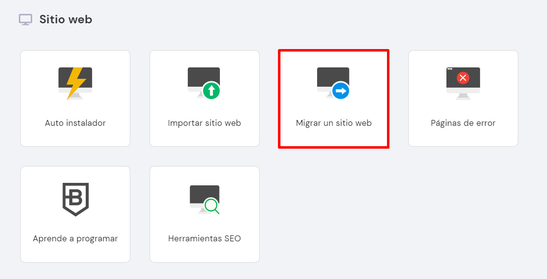 Migrar sitio web en el hPanel de Hostinger