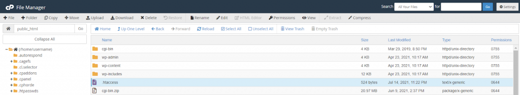 Administrador de archivos de Apache