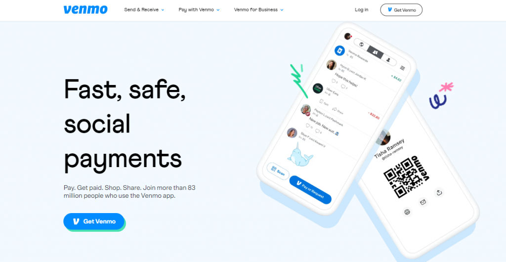 Página de inicio Venmo