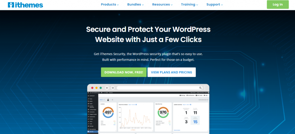 Página de inicio del plugin iThemes Security.