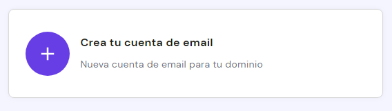 Sección Crear cuenta de correo electrónico