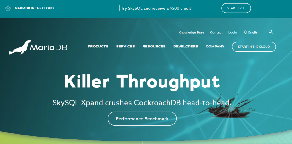 Página de inicio de Mariadb