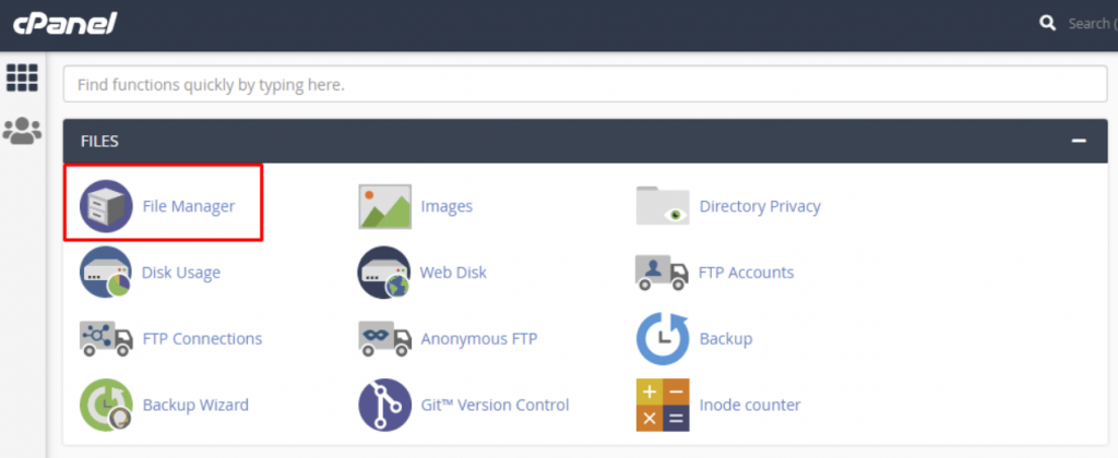 Panel de control de cPanel