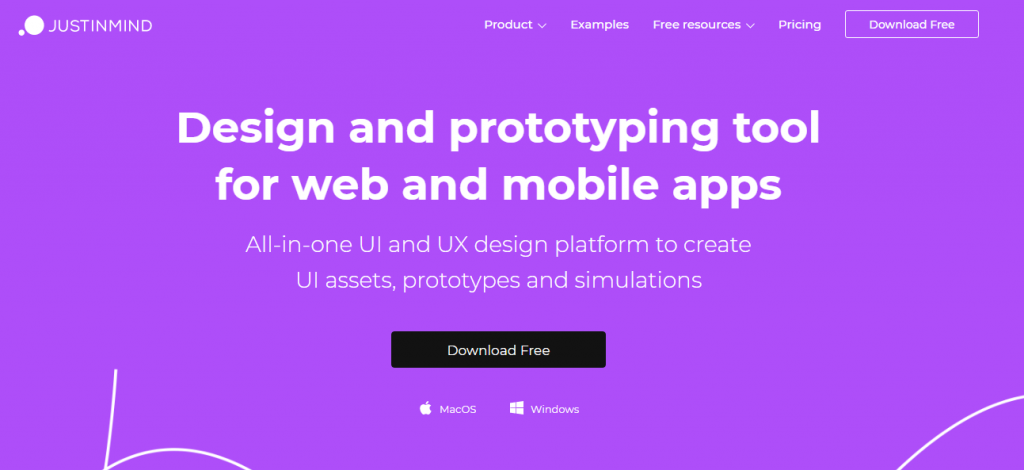 Página de inicio de Justinmind