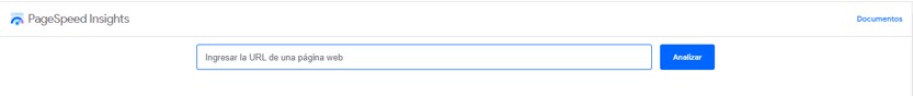 Cabecera de la página PageSpeed donde se ingresa la URL
