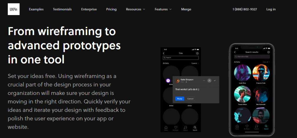 Página de inicio de UXPin