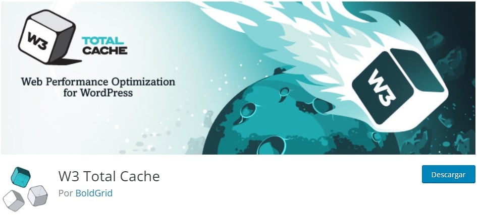 Página de descarga del plugin W3 Total Cache