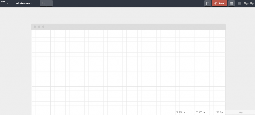 Página para crear bocetos web de Wireframe.CC