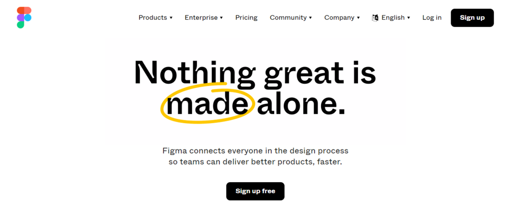 Página de inicio de Figma
