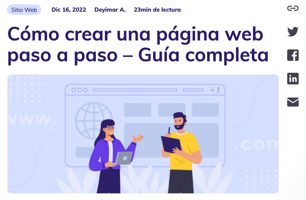 Cómo crear una página web Hostinger