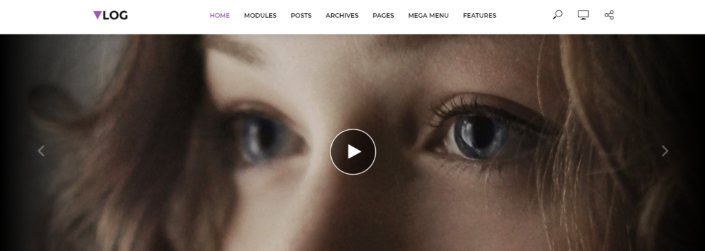 Página del tema de WordPress Vlog