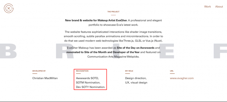 Página de portfolio de Xavier Cusso