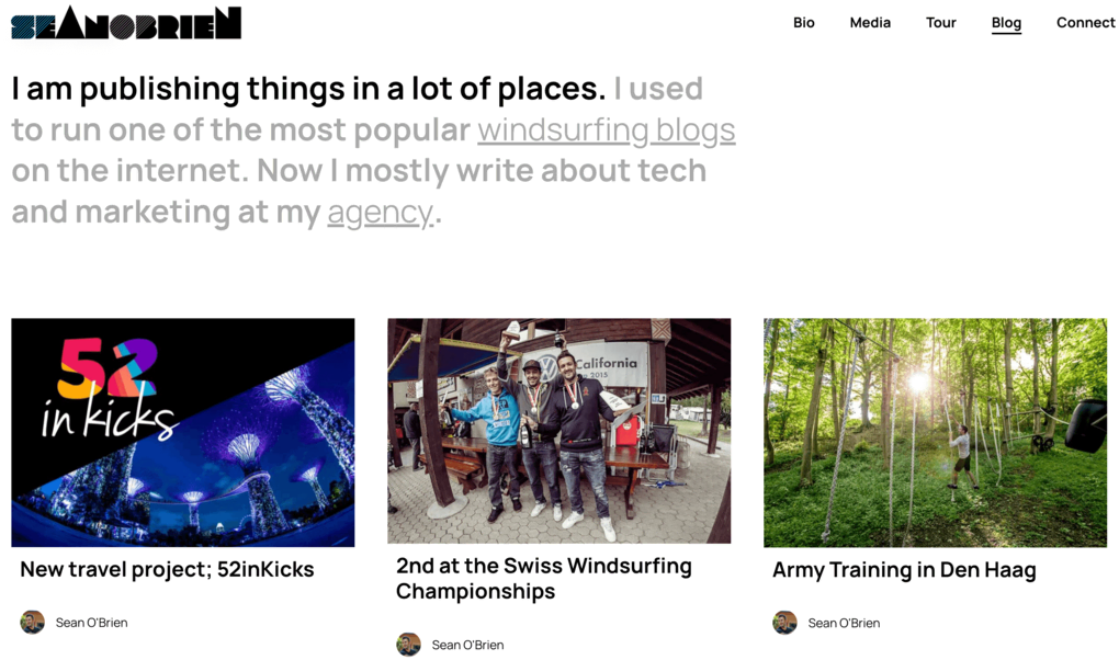 Página de blog de Sean O'Brien