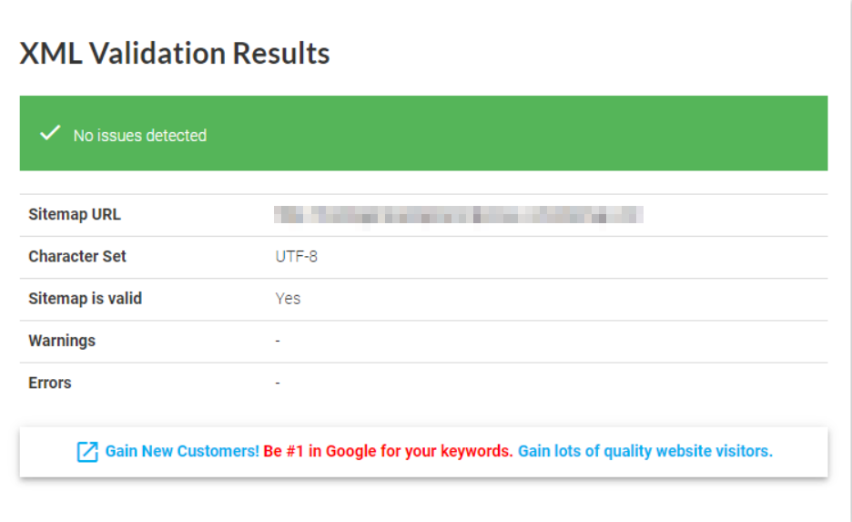 Mensaje de sitemap válido