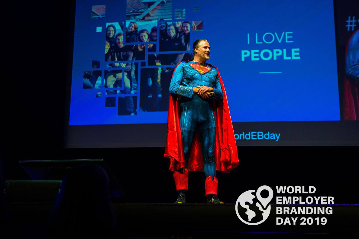 Johan Driessens, CEO (Chief Enthusiasm Officer) & founder at Branded.Careers giving his presentation during WorldEBDay conference