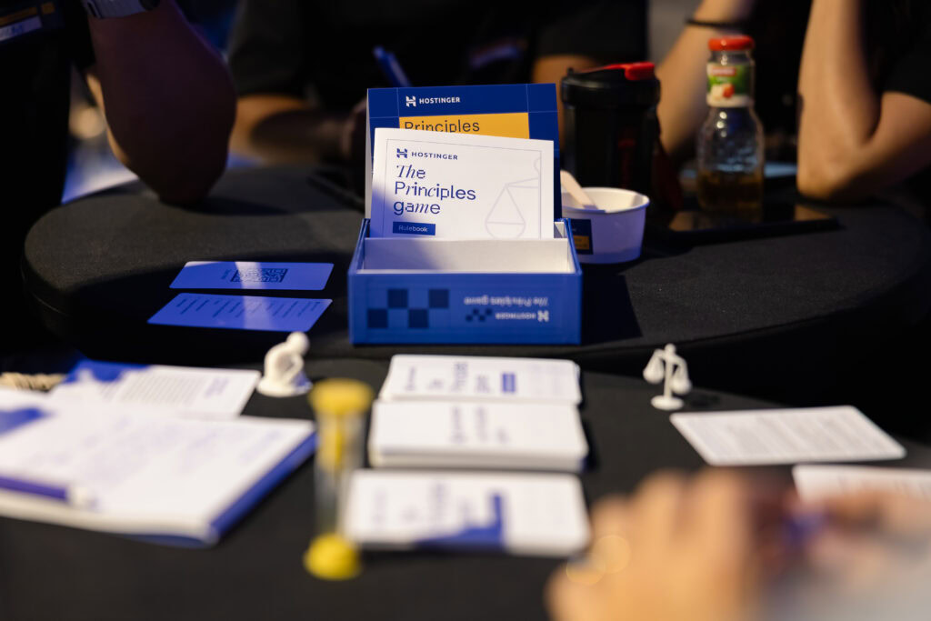 Hostinger's The Principles Game