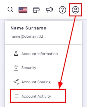 Como acessar a Atividade da Conta para verificar o histórico de login na Hostinger
