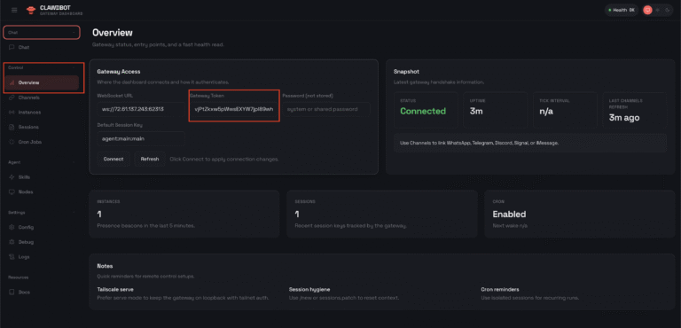 Configuração do gateway Moltbot