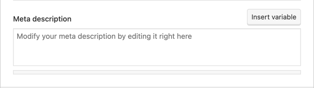 campo de meta descrição no yoast seo