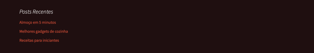 exemplo de widget em tema clássico do wordpress