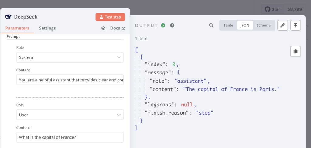 testando output de integração do n8n com o deepseek