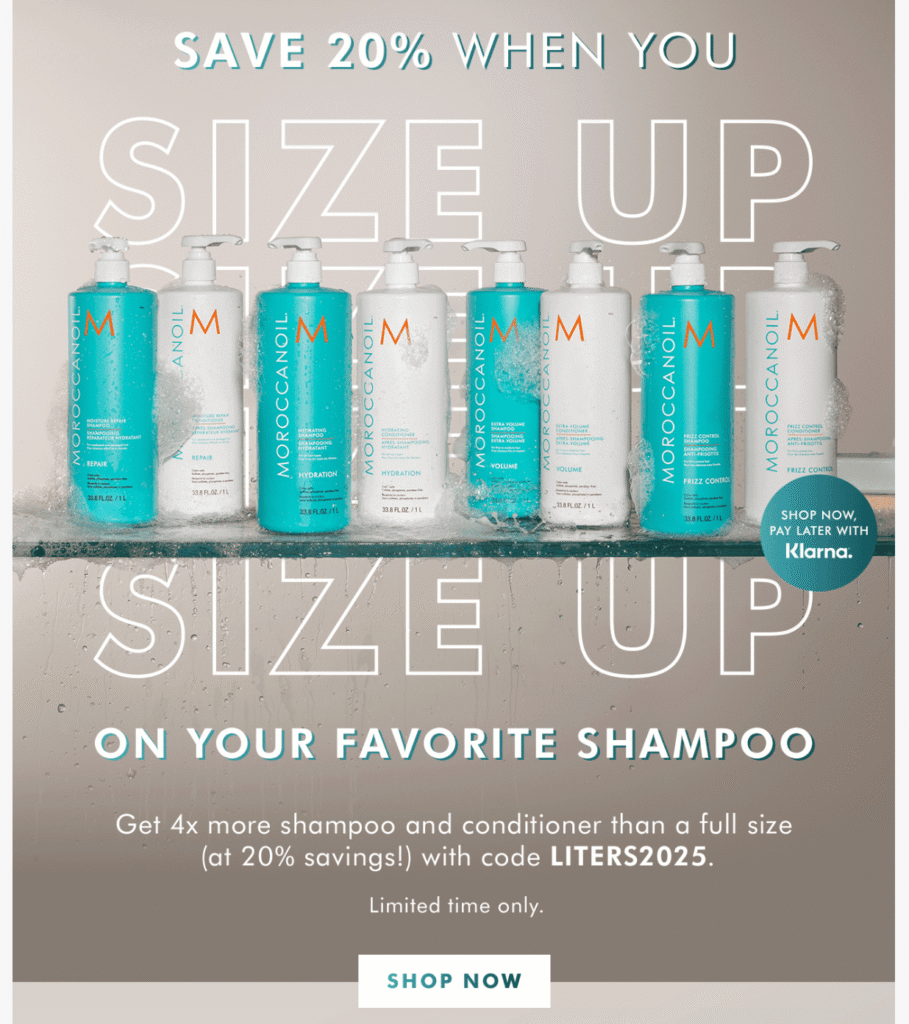 campanha de email marketing da moroccan oil