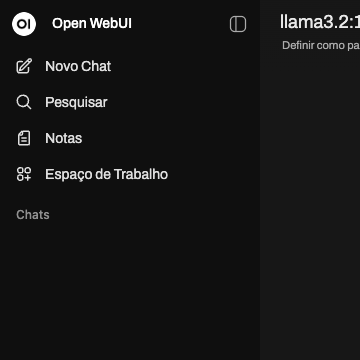 barra lateral esquerda do ollama