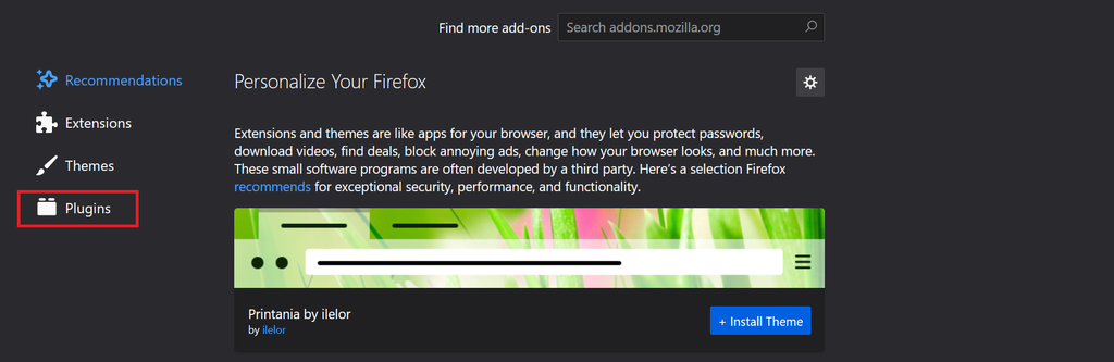 desabilitando extensões no mozilla firefox