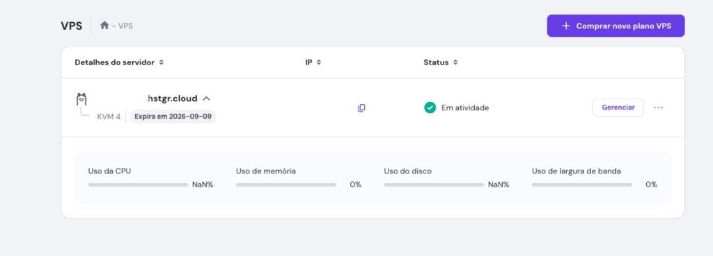 gerenciando vps na hostinger