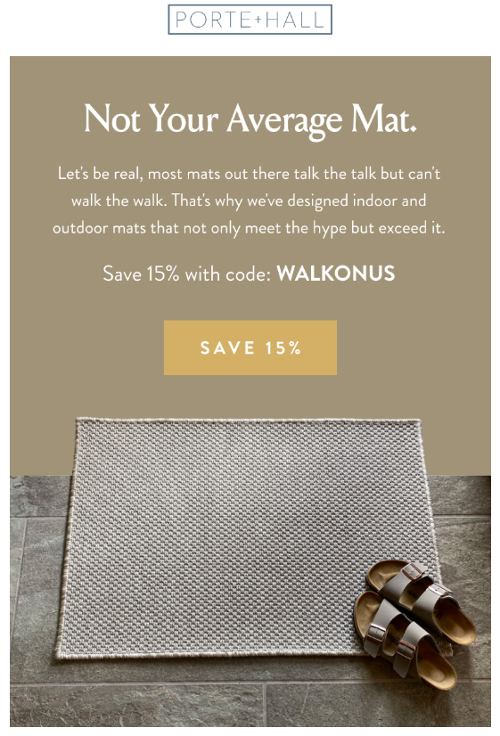 exemplo de email marketing da porte+hall