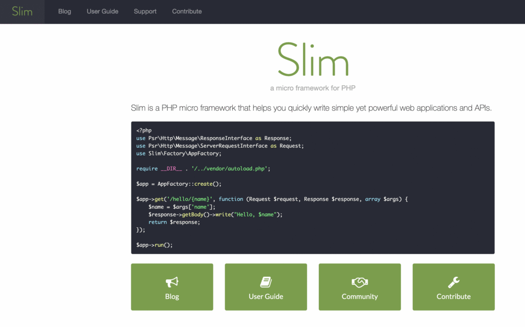 Página inicial oficial do Slim