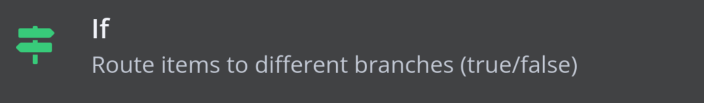 ação de fluxo n8n mostrando se nó condicional