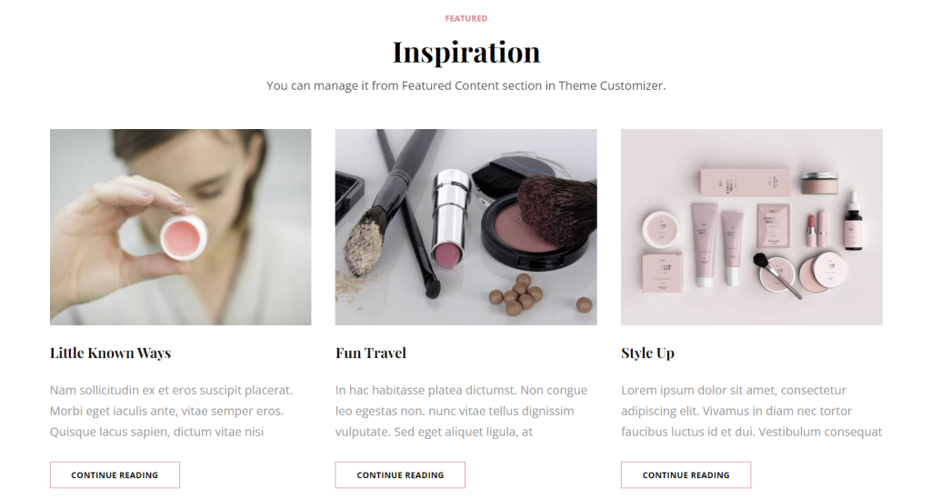 Seção em destaque no Signify eCommerce