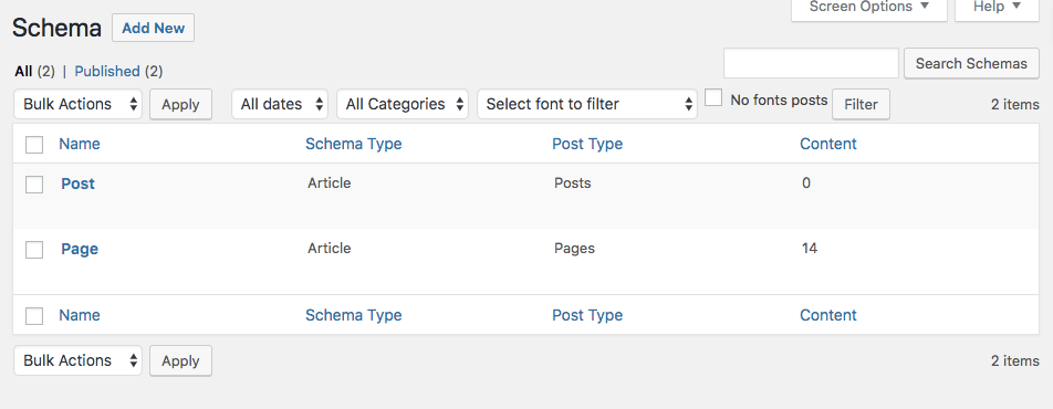 Como adicionar um Schema específico a um tipo ou categoria de um post ou página