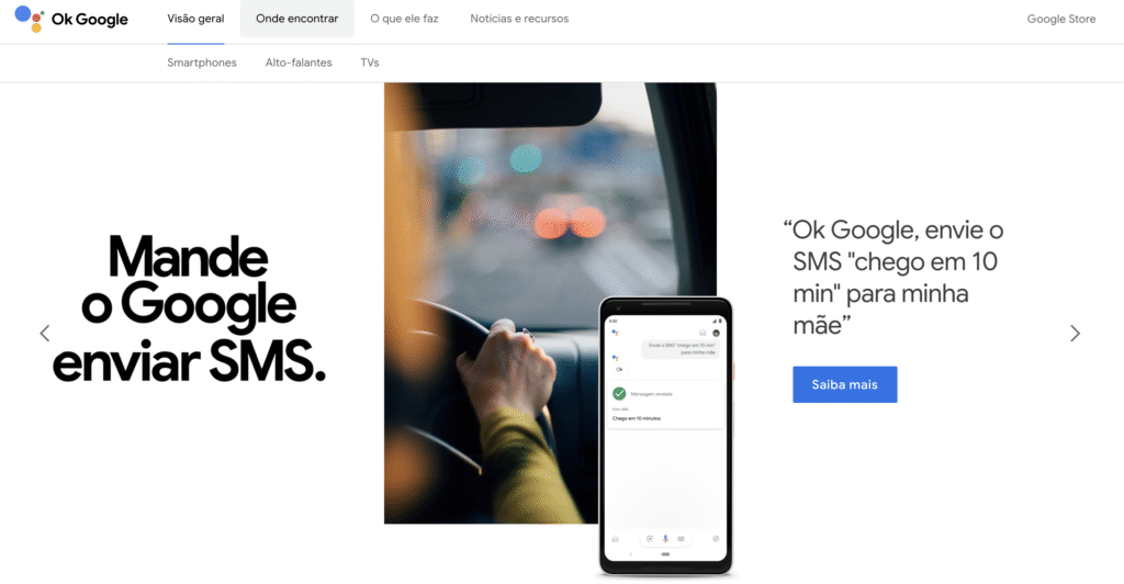 O que são agentes de IA: landing page do Google Assistente