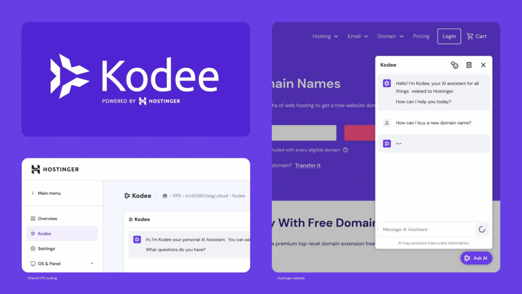 Mockup do Hostinger Kodee
