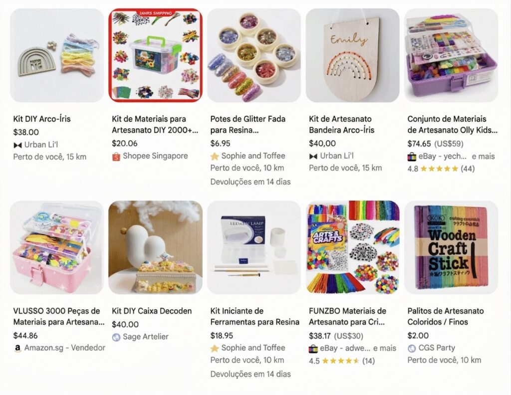 Produtos de faça você mesmo e artesanato no Google Shopping