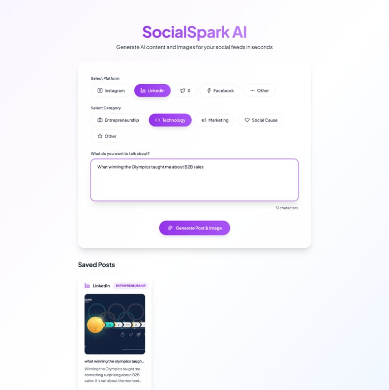 Social media post generator