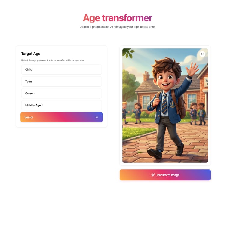 AI age progression (Oldify/Babify)