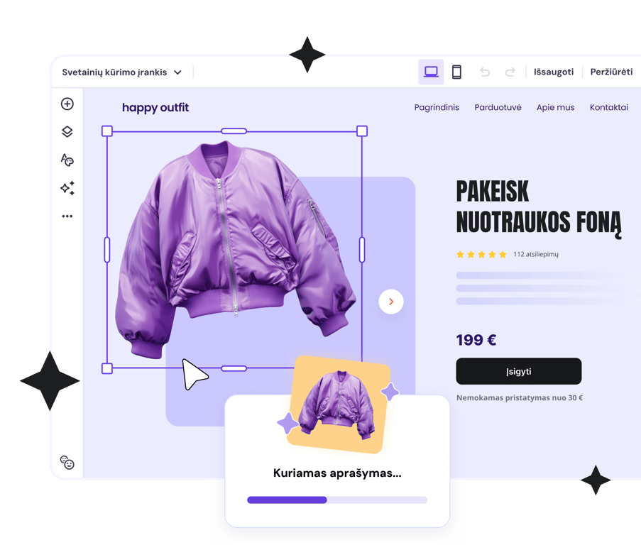 Svetainių kūrimas su DI įrankiais