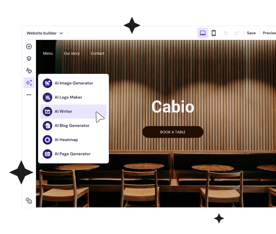 Create a website faster with AI