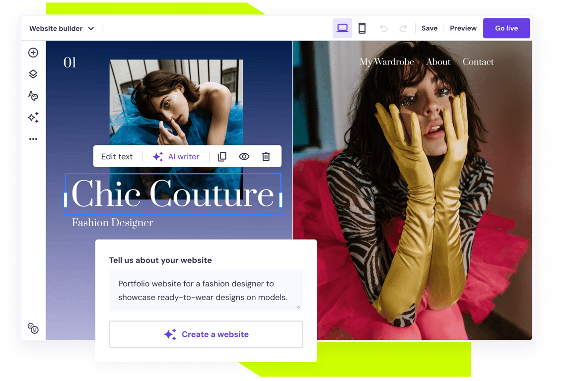 Create a portfolio website to showcase your skills